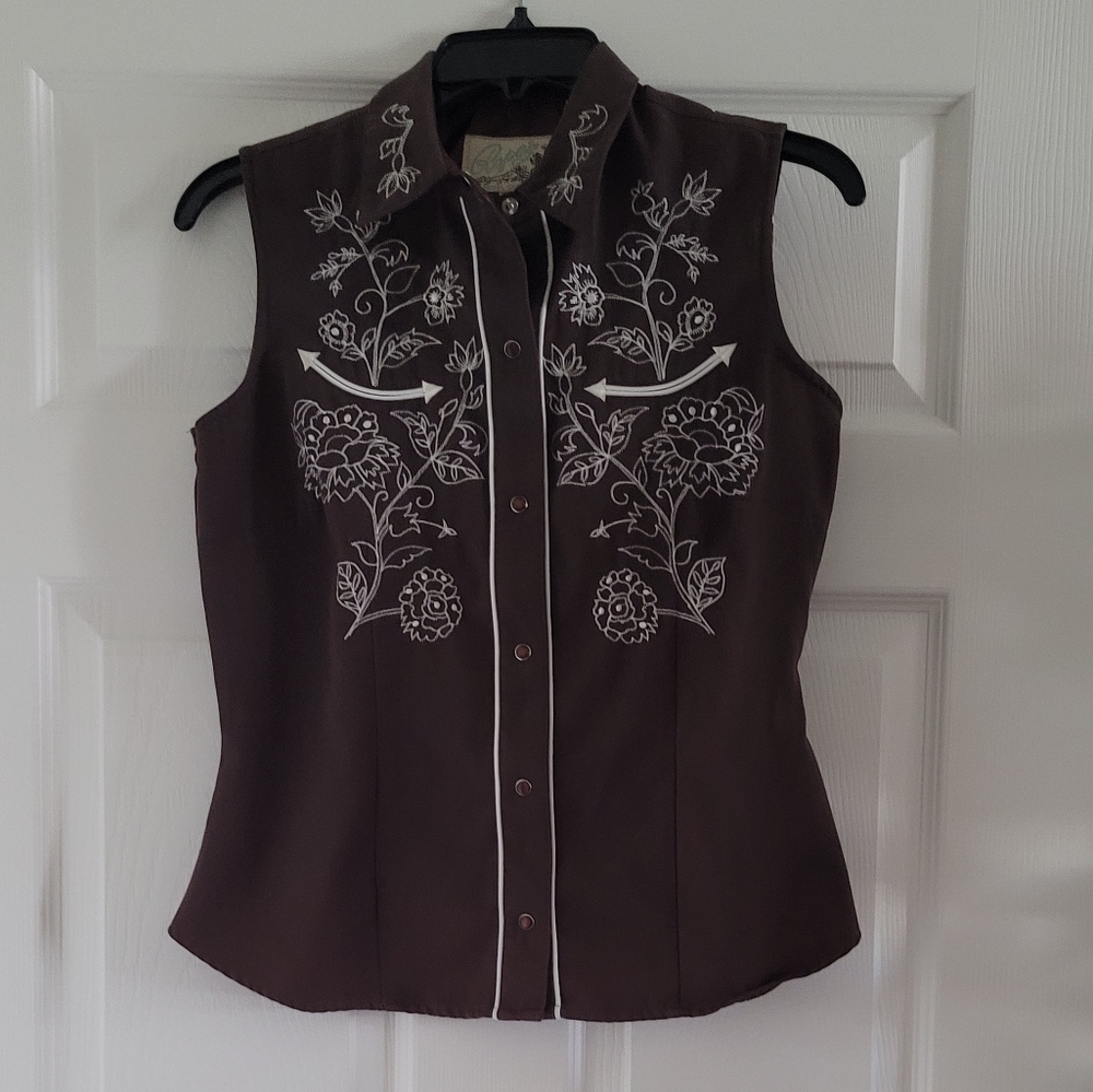 Roper Ladies Sleeveless Snap Front Western Shirt